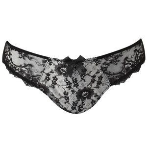 Aubade Amour Clandestin Black & White Lace Italian Brief Panty